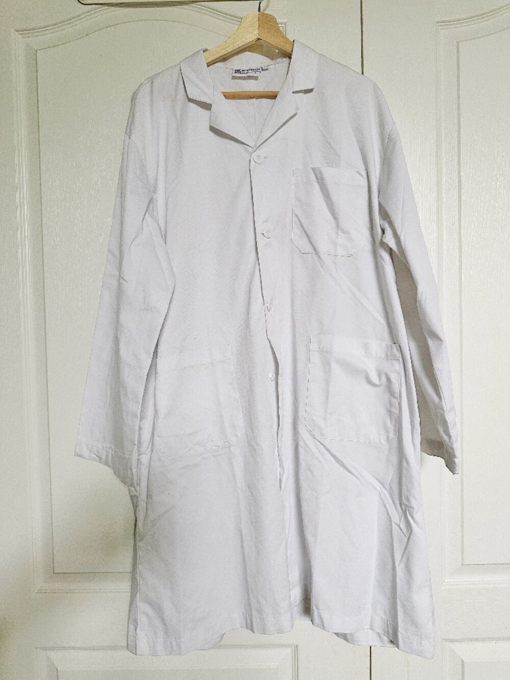meridian unisex classic white lab coat in L